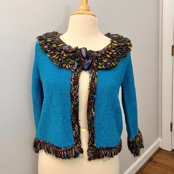 Philip Jane Gordon “ADIEU” Artsy Shag Colorful Sweater Sz S - Picture 12 of 12